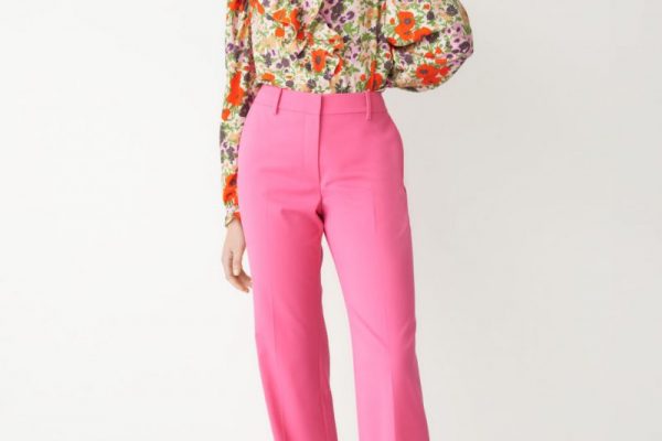 Spring trends. Brightly coloured wide leg trousers